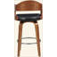 Tabouret de bar pivotant à hauteur de comptoir en bois et similicuir 27 po Mid-Century-121062713