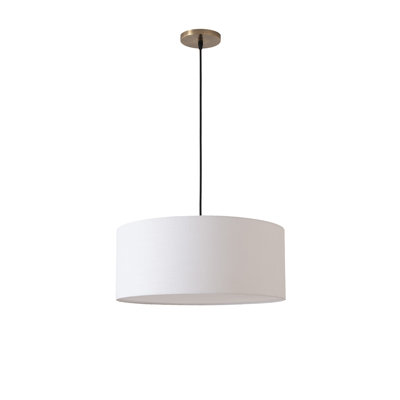 Luminaire suspendu extensible de 15 po de diamètre, corps en acier patiné en laiton, base en acier, gradateur VEL non inclus