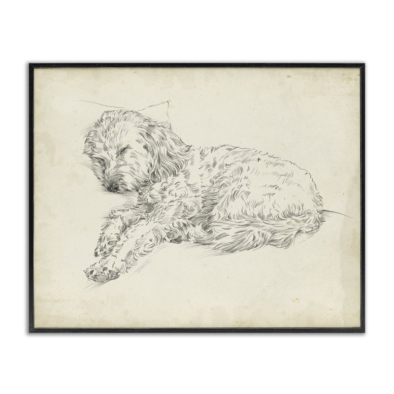 Dessin de giclée antique, dessin par Ethan Harper, H 11 po x l 14 po, Giclée encadrée noir minuit