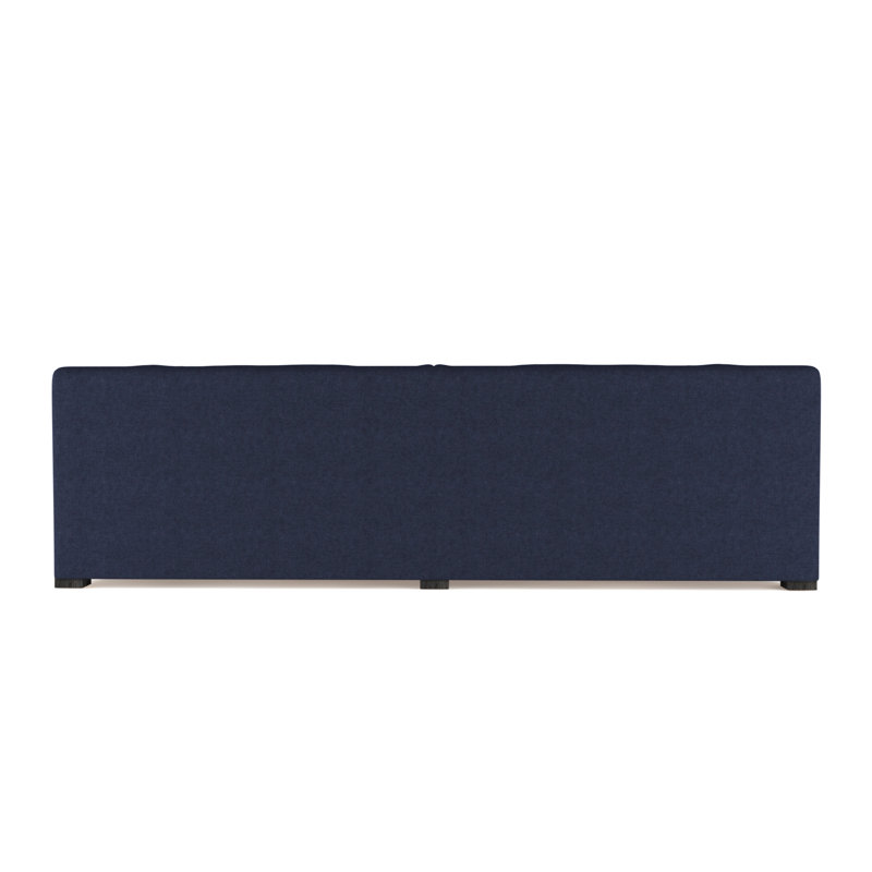 Crosby Slope Arm Sofa, Box Weave Linen Alabaster, 32.5" H x 108" W x 43" D, Ebony