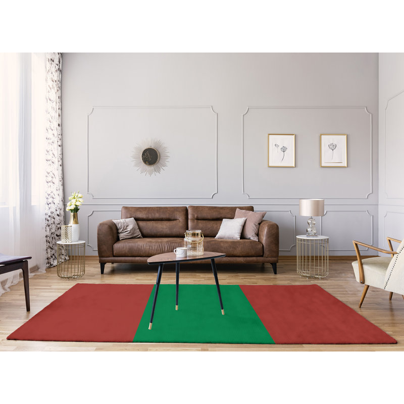 Tapis doré/vert rayé, Rectangle 8 pi x 10 pi