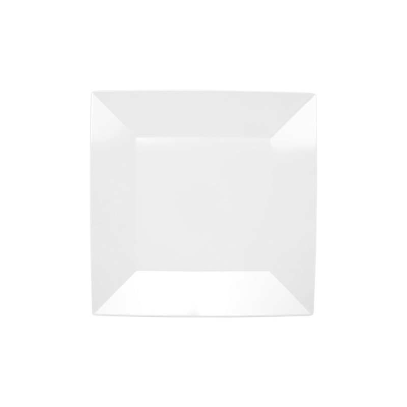 ML-91-BK - Assiette carrée de 14 po, Blanc