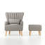 Kiro Upholstered Wingback Chair with Footstool-50289927