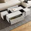 Table basse rectangulaire à plateau coulissant avec 2 tiroirs et 2 rangements cachés pour le salon 47,2 po
