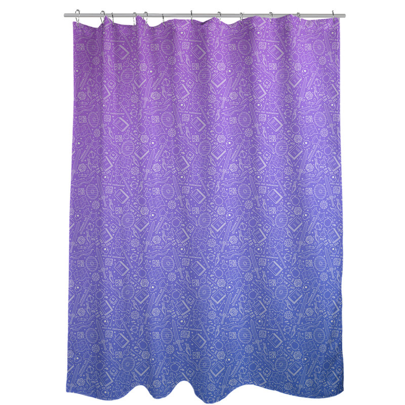 Rideau de douche simple classique RPG, Mauve / Bleu