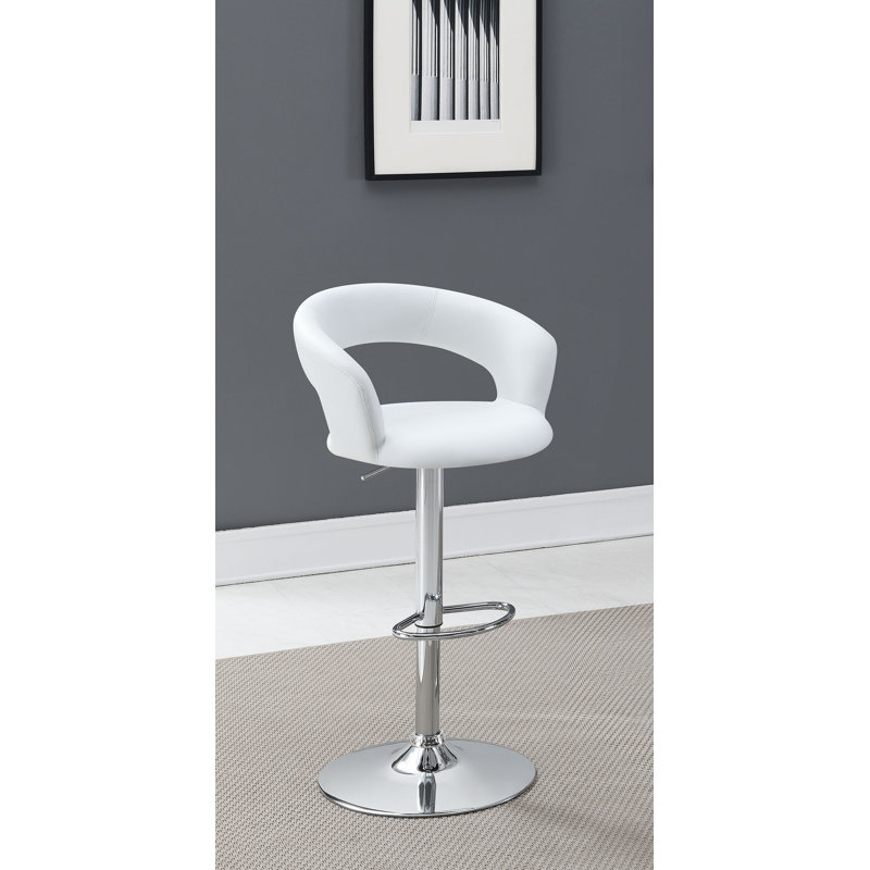 Tabouret de bar pivotant à hauteur ajustable Evins, Blanc