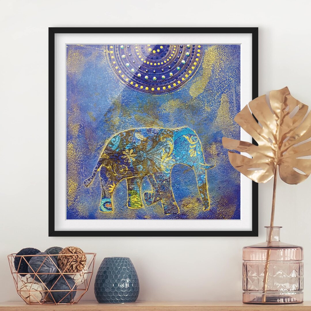 Gerahmtes Poster Elephant in Marrakesh