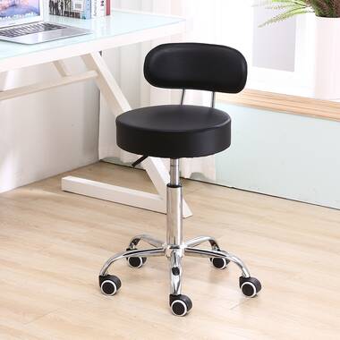 Arowyn Backed Adjustable Height Lab Stool with Wheels