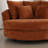 59.8" W Upholstered Oversized Slipcovered Accent Barrel Lounge Chair With Crescent Storage Ottoman-481504839