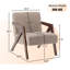 Fauteuil Nickelson recouvert de lin avec cadre en bois-135545909