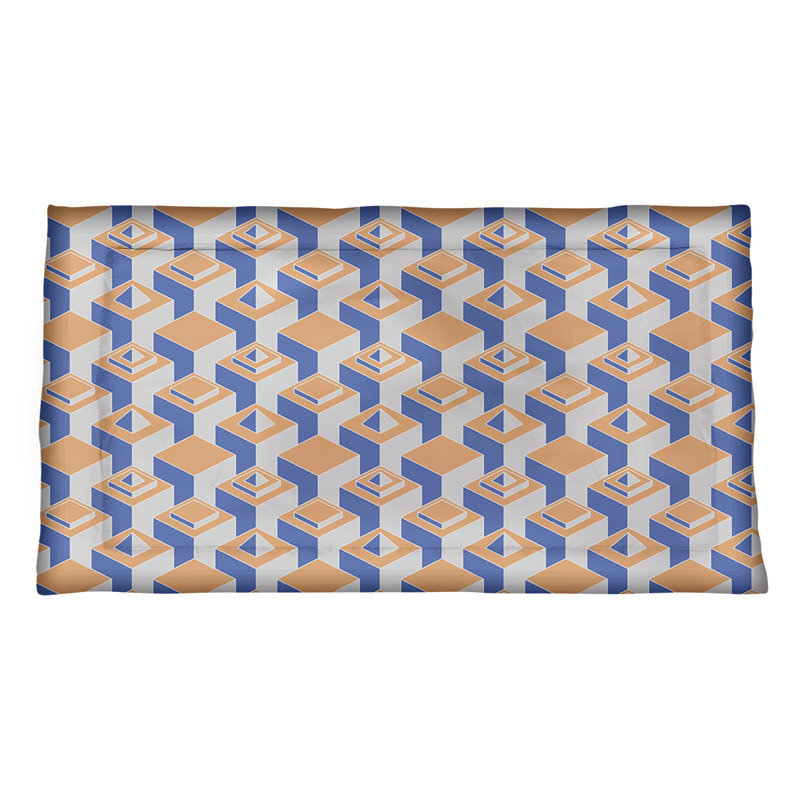 Patricia Geoffrey Polyester Geometric Sham Set, King, Microfiber, Violet/White