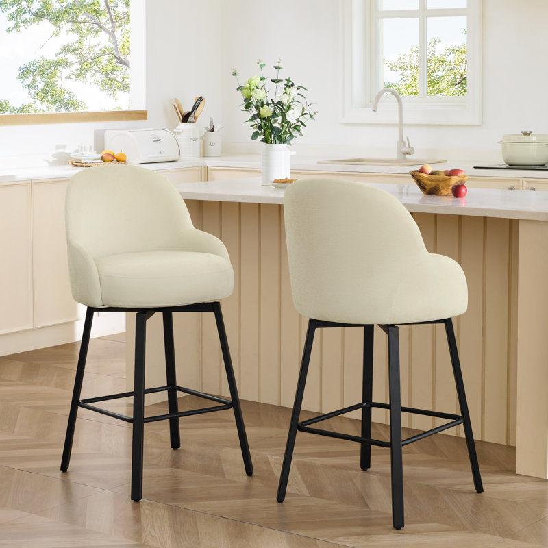 Tabouret de comptoir pivotant moderne, Beige