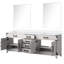 Meuble-lavabo en chêne blanc 84 po X P 22 po avec plateau en marbre de culture et double 36 miroirs - fermeture douce pour une expérience de salle de bain envoûtante