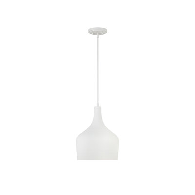 Venegas 1-Light Single Bell Pendant in Bisque White