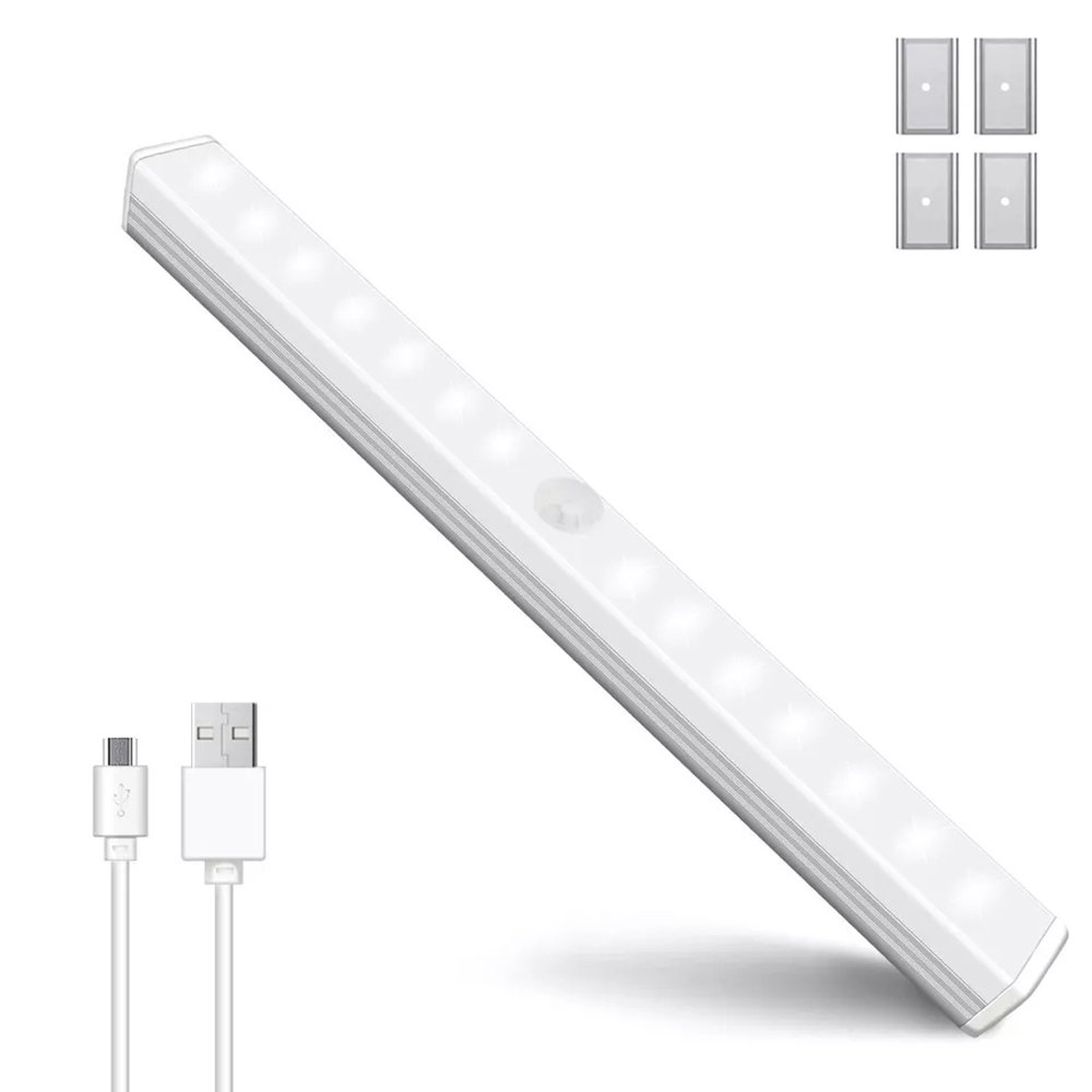 1.2W 20cm Wide Smart Sensor Wardrobe Light, USB Rechargable, 6500K
