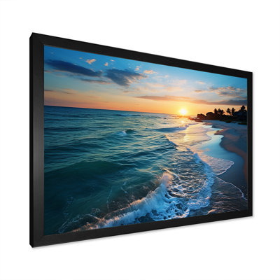 Tranquil Shores Sunset Beach Horizon II - art mural plage côtière