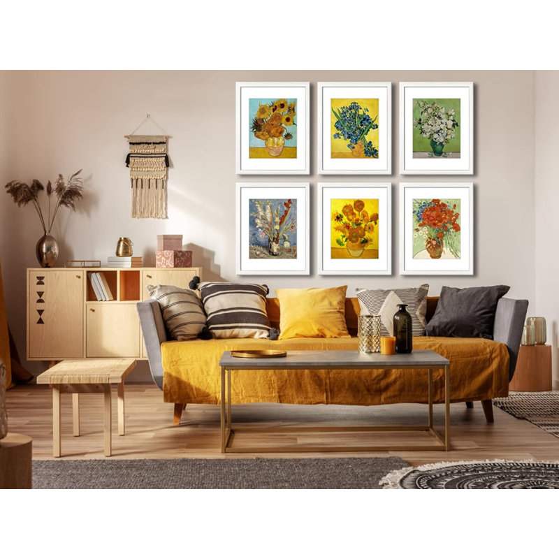 Ensemble de 6 cadres blancs 11 x 14