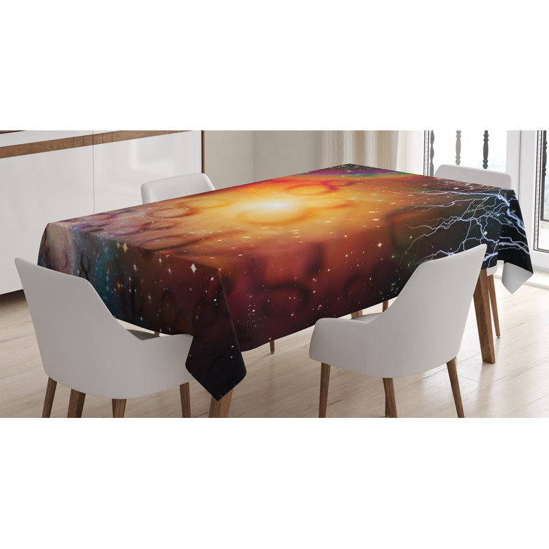 Abstract Astral Illustration Of The Universe Electricity In Infinity Tablecloth, 90" x 60"