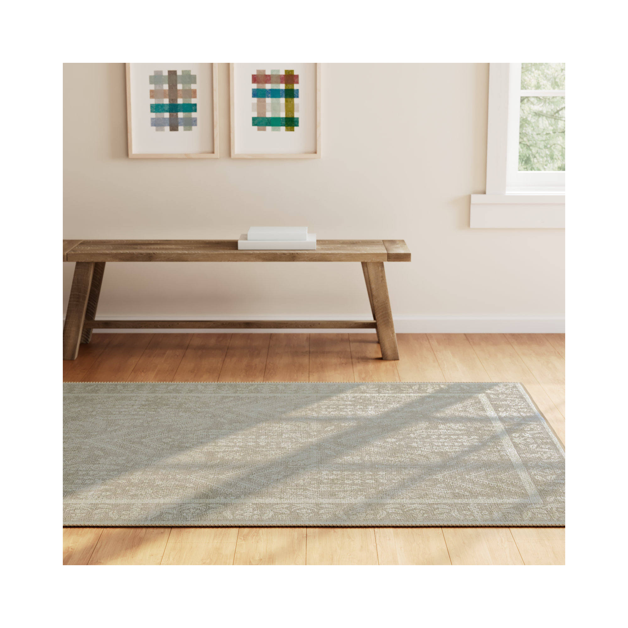 Rifle Paper Co. x Loloi Maison Bough Natural Rug, Rectangle 3'9" x 5'6"