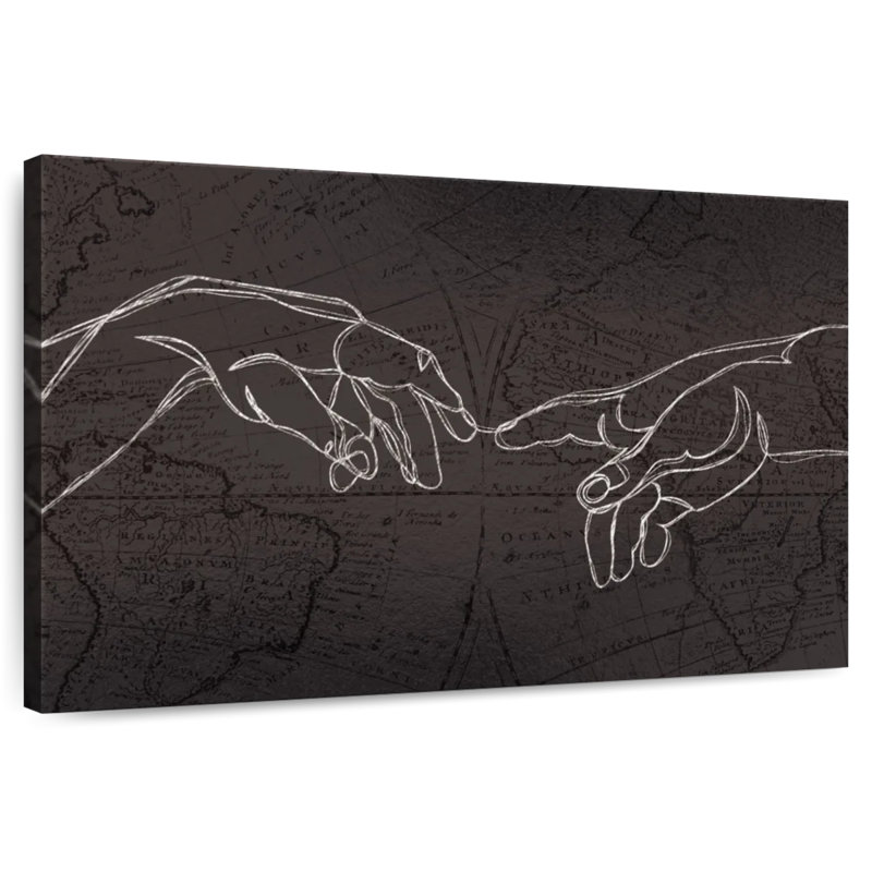 Aliaz Finger Connection World Map, 8" H x 12" W