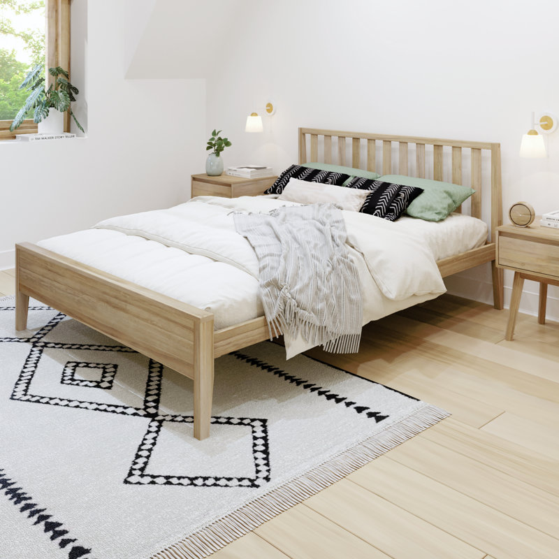Brubaker Solid Wood Slat Bed, Full / Double, Blonde