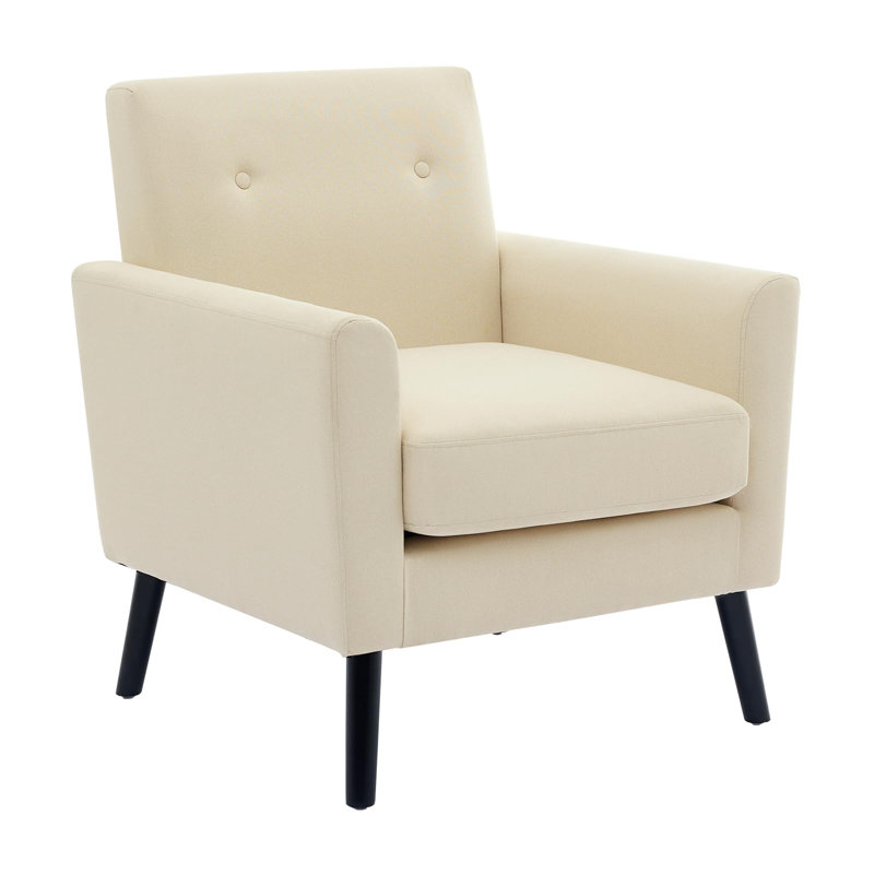 Upholstered Accent Chair, 46 cm H x 70 cm W x 74 cm D, White