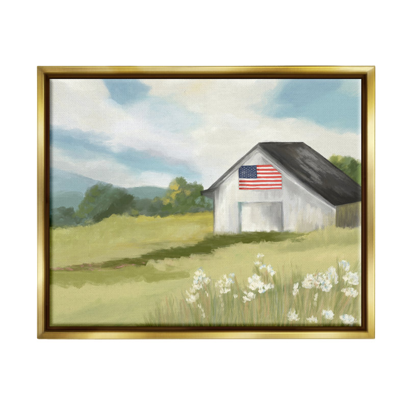 Drapeau américain sur toile de grange, art mural encadré par Amy Hall, H 25 po x l 31 po x P 1,7 po
