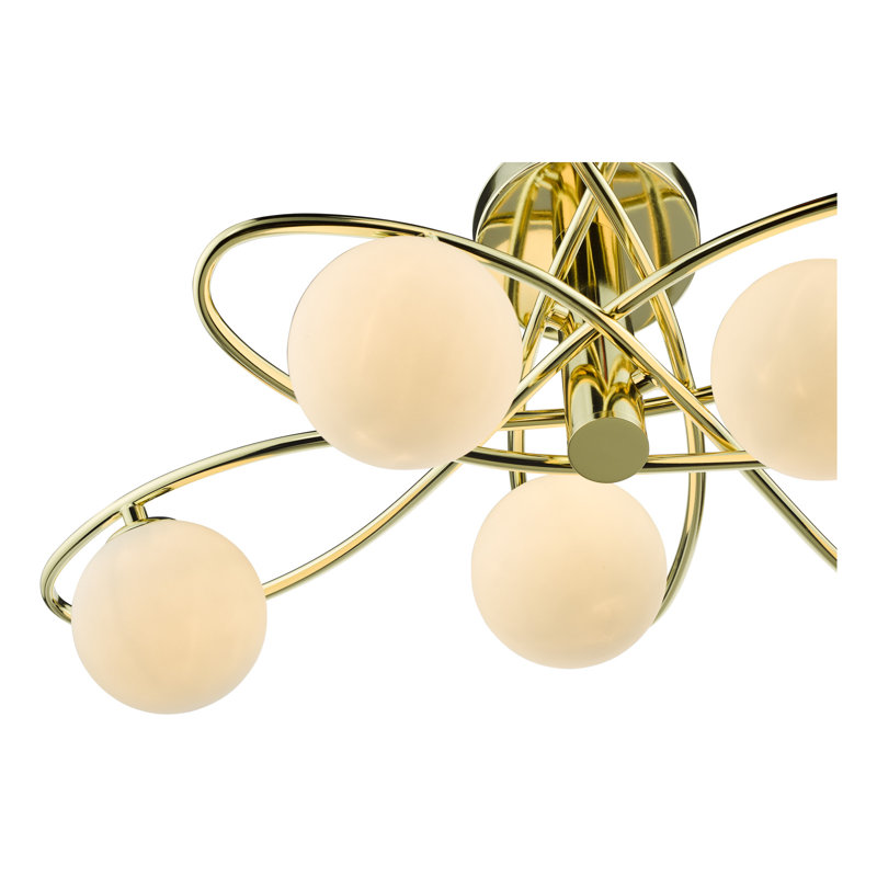Rochdale Glass Semi Flush Mount, Gold, Opal