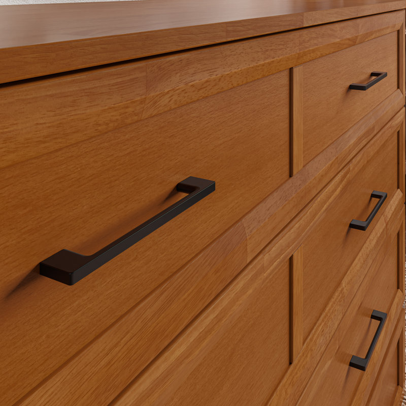 Commode lit escamotable en bois avec tiroir de rangement, station de charge intégrée et matelas Tucson, Grand, Caramel clair