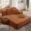 Chaise longue convertible en velours côtelé moelleux avec pochette de rangement-780759052