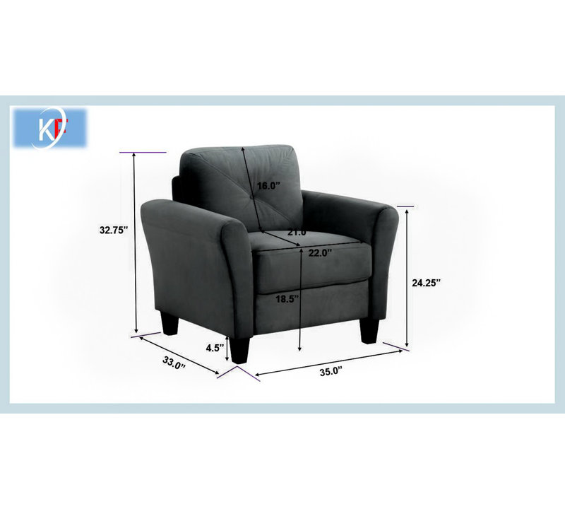 Couch Comfortable Sectional Couches set 1+2+3, Black