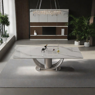 Modern sintered stone top dining table