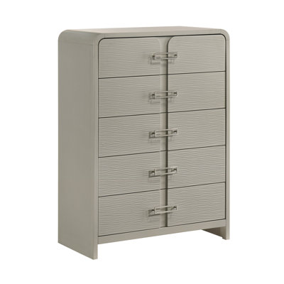 Velora 5‑Drawer Tall Storage Chest with Wavefront Design