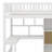 Wood Loft Bed With Built-In Desk, LED, Storage Shelves, Cabinets And Staircase-1909810874