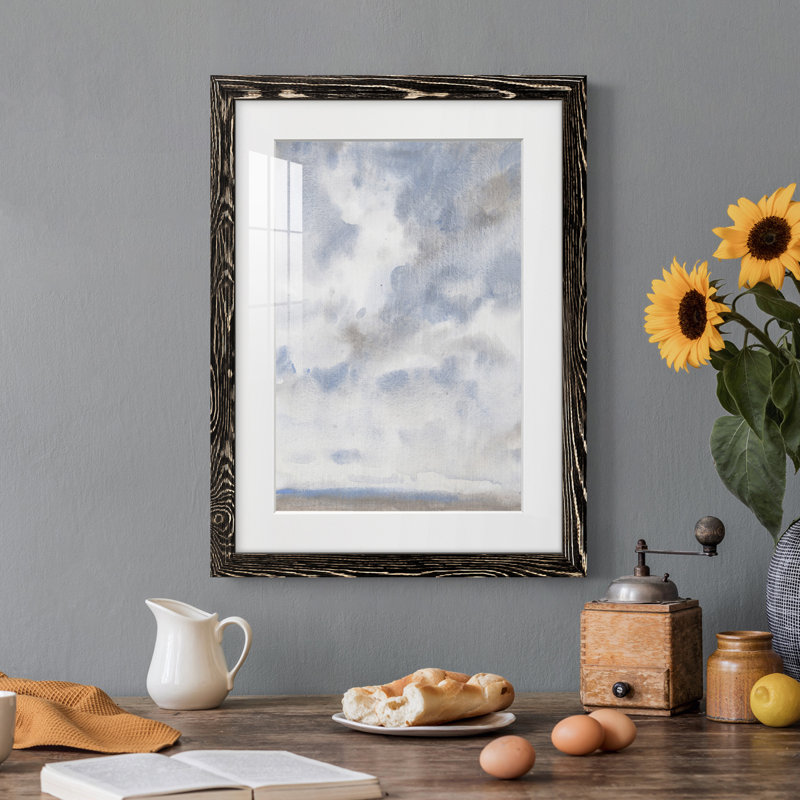 Ciel bleu III - peinture encadrée, H 31,5 po x l 23,5 po x P 1 po, Cadre noir