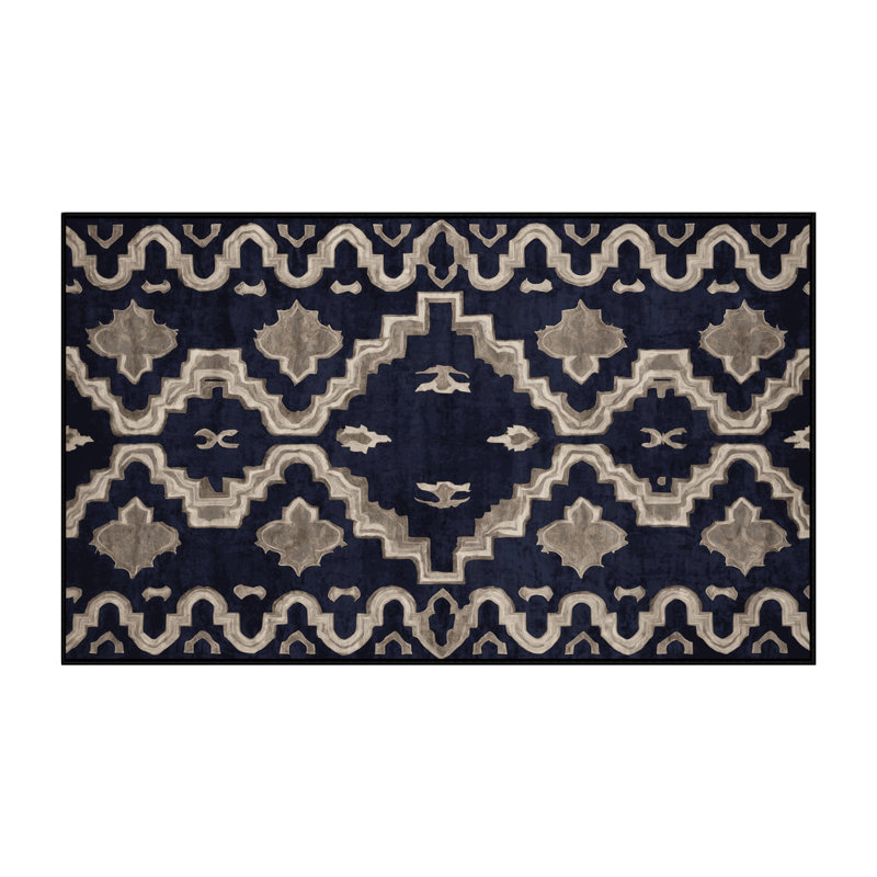 Machine Washable Gray Area Rug, Rectangle 6' x 9'