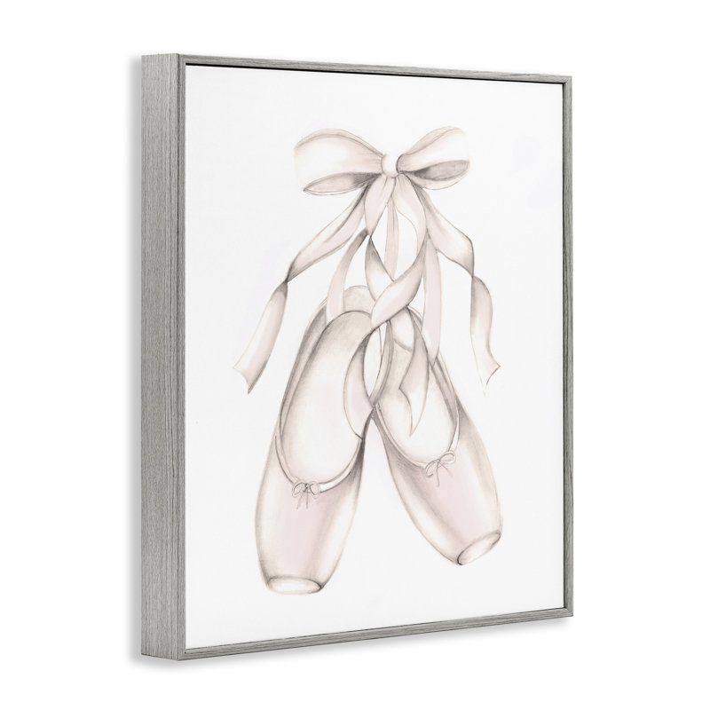 Chaussons de danse ballerine rose doux - peinture, Toile tendue, H 48 po x l 36 po