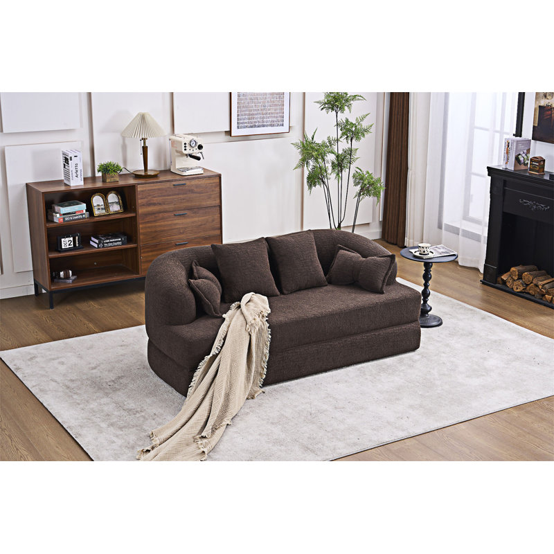 Canapé-lit pliable, Chenille brun
