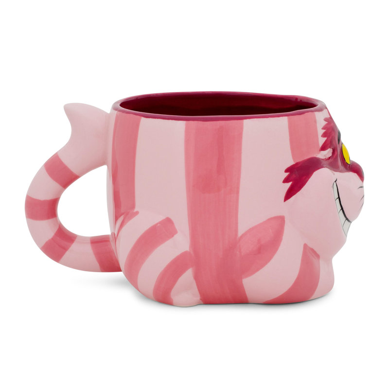 Tasse sculptée en céramique Disney Alice au pays des merveilles Cheshire | Peut contenir 20 onces