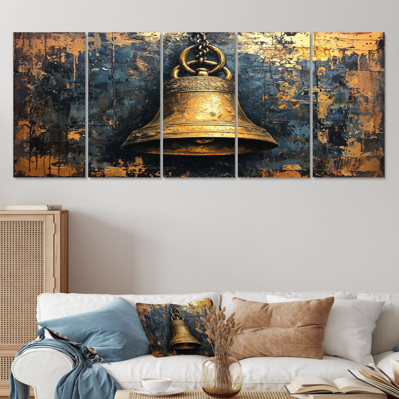 Lakiaya - Patriotiste des États-Unis, art mural - toile d'art moderne 5 pièces, H 32 po x l 80 po