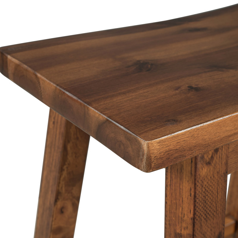 2 tabourets de comptoir rustiques - finition noyer, convient aux petits espaces