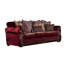 Ensemble de causeuse 2 pièces Nadira, similicuir rouge vin, doré, 5 coussins-109765358