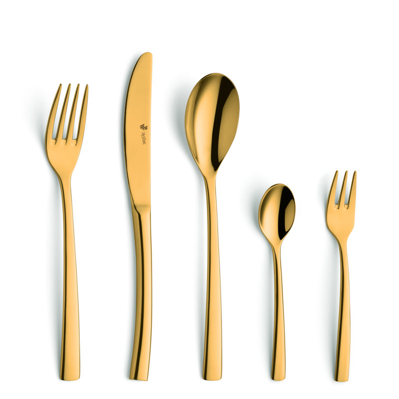 30-Piece 18/10 Stainless Steel Cutlery Set for 6 People, Gold