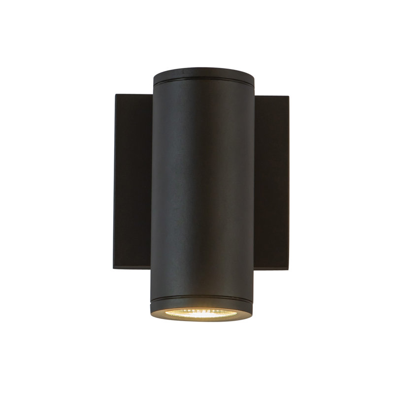 Nordic LED Flush Mounted Sconce, Black, 15 W, 7" H x 4.63" W x 3.38" D