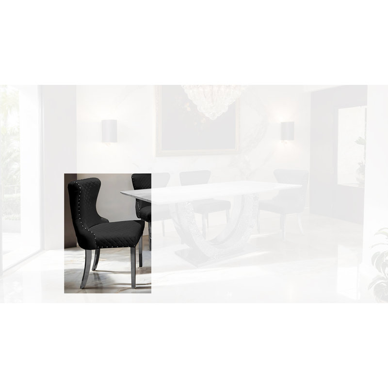 Chaise d'appoint Haynie (ensemble de 2), Noir/chrome