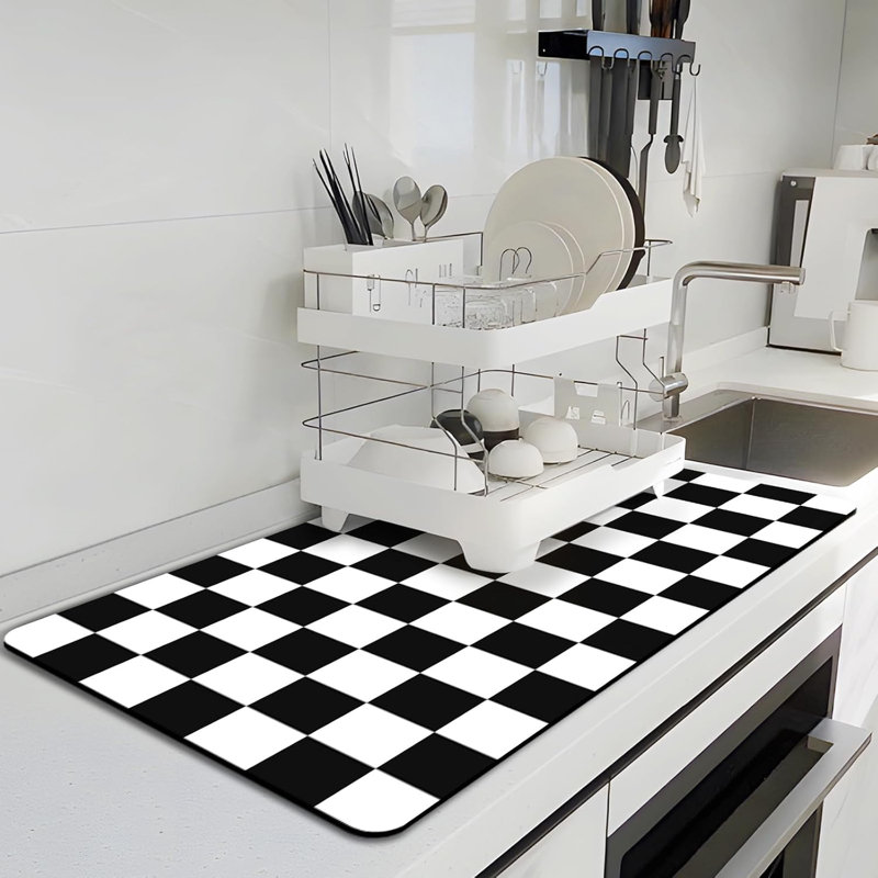 Tapis de séchage de vaisselle pour la cuisine, tapis de bar 16 po x 24 po pour comptoir