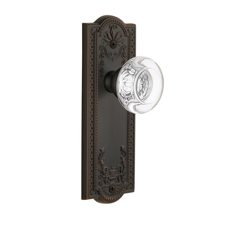 Grandeur Parthénon plaque avec bouton de porte en cristal Bordeaux, 2 3/4 po, Bronze intemporel