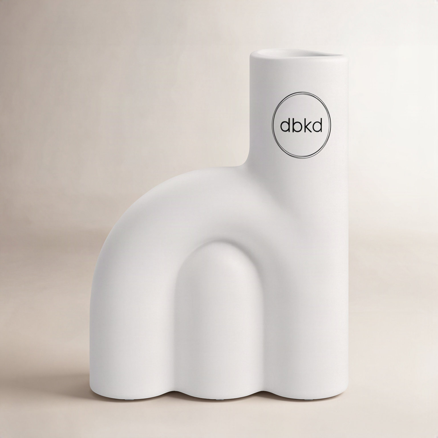 Ceramic Table Vase, 5.9" H x 4.75" W x 2" D, White
