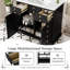 Meuble-lavabo noir de 30,86 po avec cadre en bois massif, lavabo en céramique, 2 tiroirs, portes, rangement spacieux, look rétro, poignées en métal, charnières, glissière lisse, meuble-lavabo facile à assembler de 30 po, noir, extension