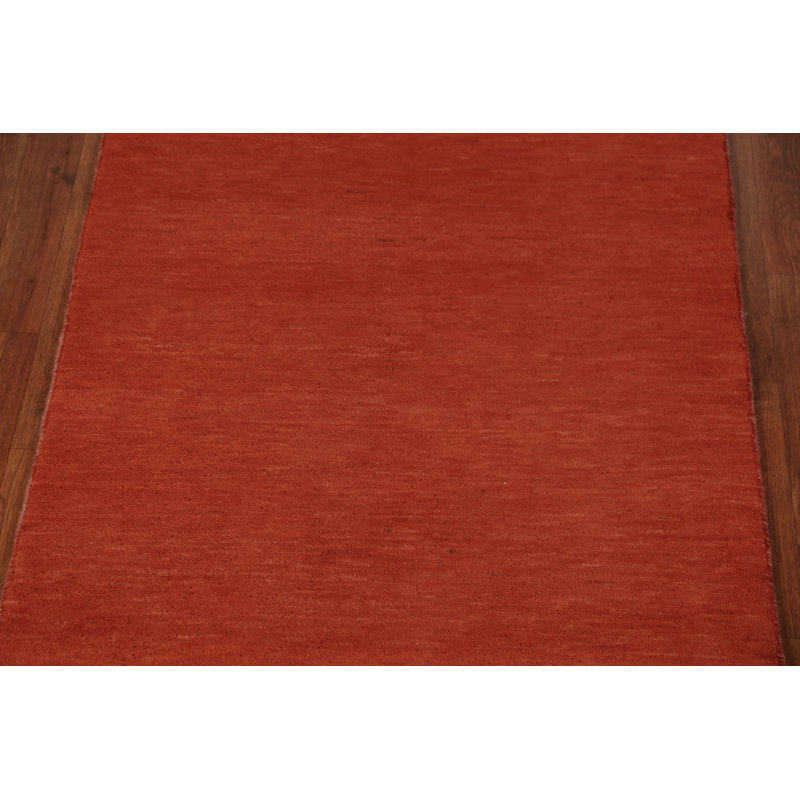 Tapis orange pour vestibule moderne Gabbeh 3 x 5